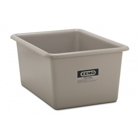 Contenedor GRP rectangular 550 litros modelo estándar gris